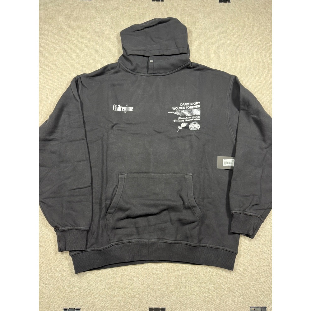 Darc Sport Civil Regime The Wolf & The Rose Pierce Hoodie Black Sz XL